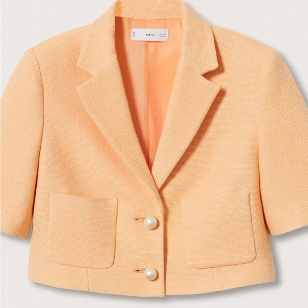 Mango Clementine Cotton Suit Blazer